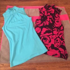 Two Sleeveless Turtleneck Tops