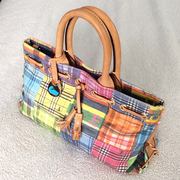 Plaid Dooney and bourke purse ant madras tote