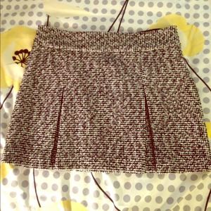 Black and white tweed mini skirt