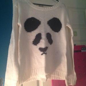 White panda sweater.