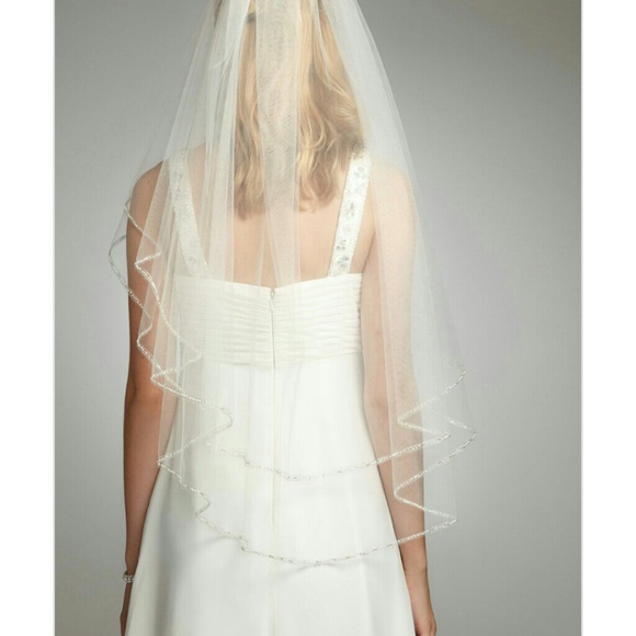 Two Tiered Veil with Beaded Stitch Edge