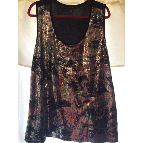 Black Sequined Tank! - Picture 2 of 4