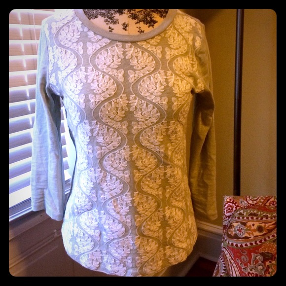 💛J Crew Embroidered Knit Top Small NWT ret $59.50