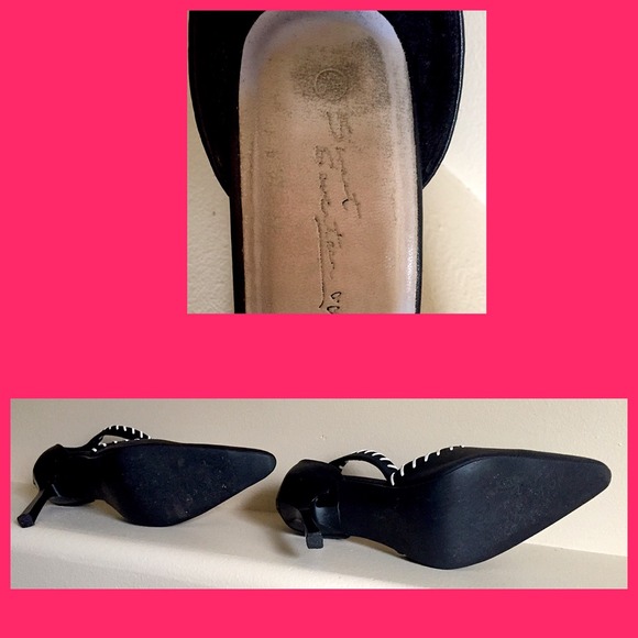 Host Pick! Black Pumps White Stitching & Zipper - Picture 4 of 4
