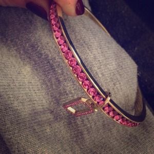 Coach Thin Bangle in Pink