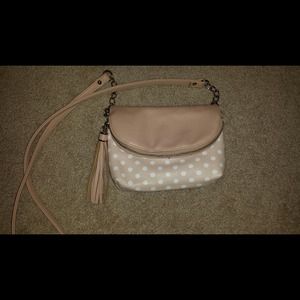 Blush polka-dot purse