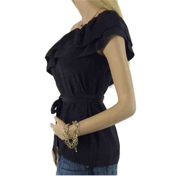 SOLD OUT NWT Alice & Trixie Silk One Shoulder Top - Picture 2 of 4