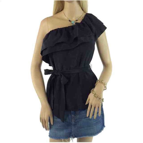 SOLD OUT NWT Alice & Trixie Silk One Shoulder Top - Picture 3 of 4