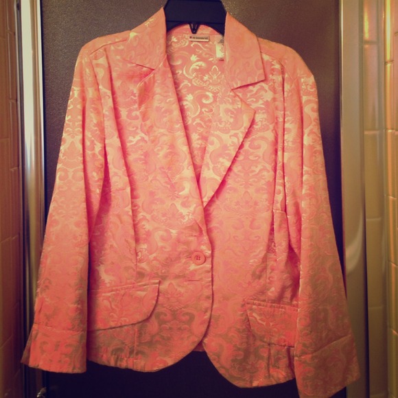 So cute! Pink and gold shimmer blazer - Picture 1 of 4