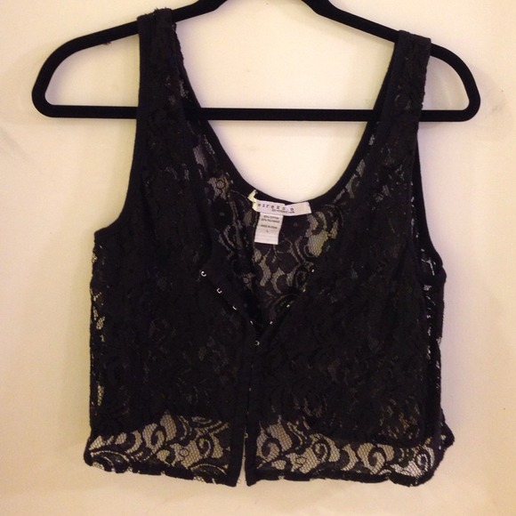 Black Lace Crop Top - Picture 1 of 1