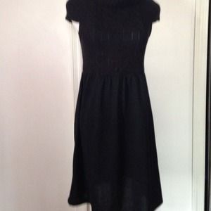 Black cowl neck sweater dress