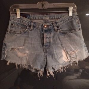 Abercrombie and Fitch distressed denim shorts