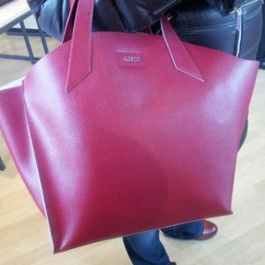 Furla Saffiano leather shopper tote in Cabernet