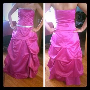 Pink Rhinestone prom dress