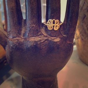 Letter A Gold Monogrammed Ring SZ 6