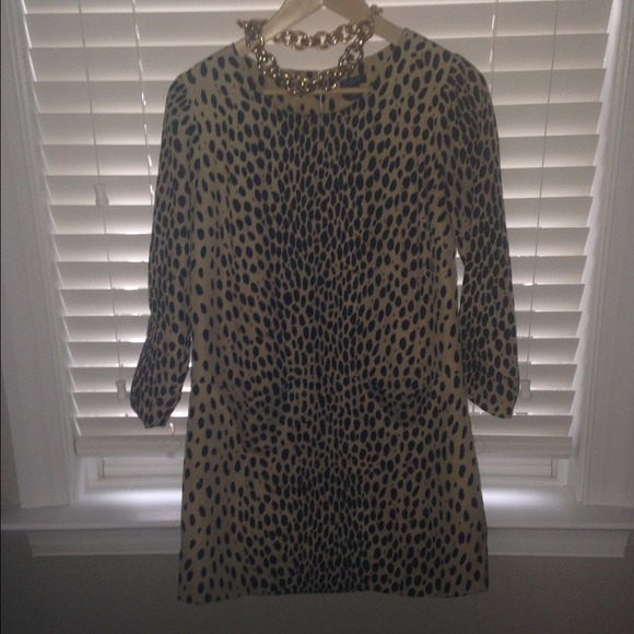 jCrew Leopard mini dress with pockets