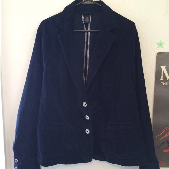 Navy Blue Corduroy Blazer
