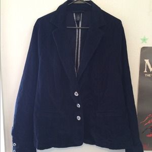 Navy Blue Corduroy Blazer