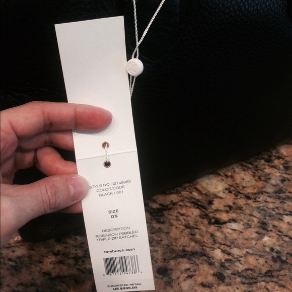 New Tory Burch Robinson Pebbled Triple Zip Purse - Picture 3 of 4