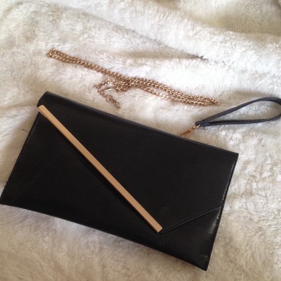 Black/gold clutch