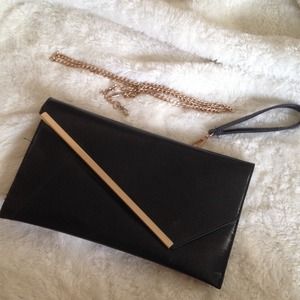 Black/gold clutch