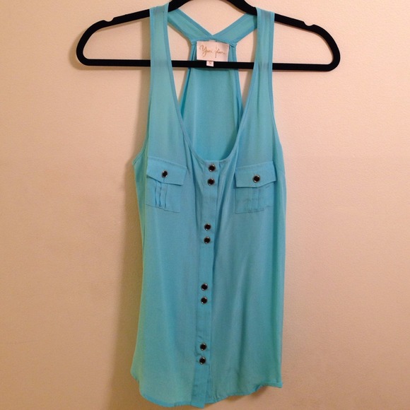 Ice Blue Buttoned Blouse from Bloomingdales