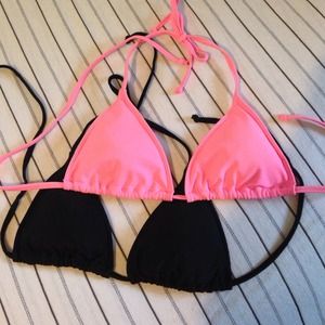 (BUNDLED) TWO padded triangle bikini tops