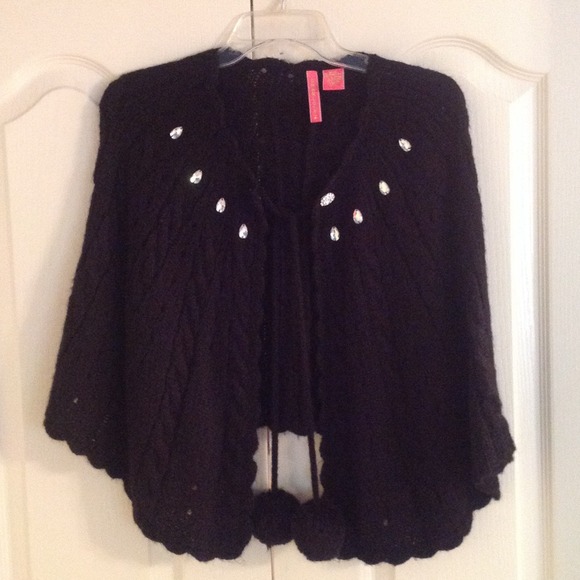 Black sweater cape