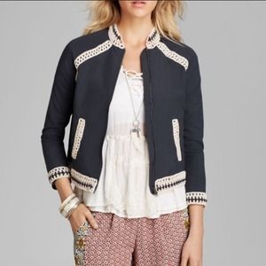 Free people crocheted baseball jacket NWT