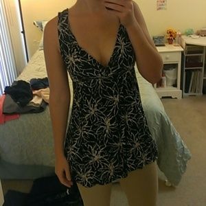 Black and white floral top