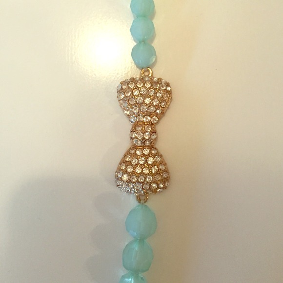 Mint Green Bow Necklace