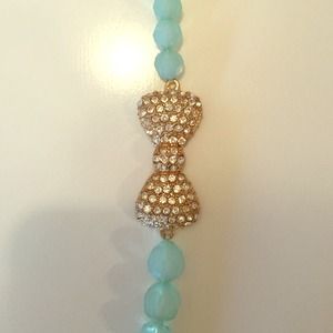 Mint Green Bow Necklace