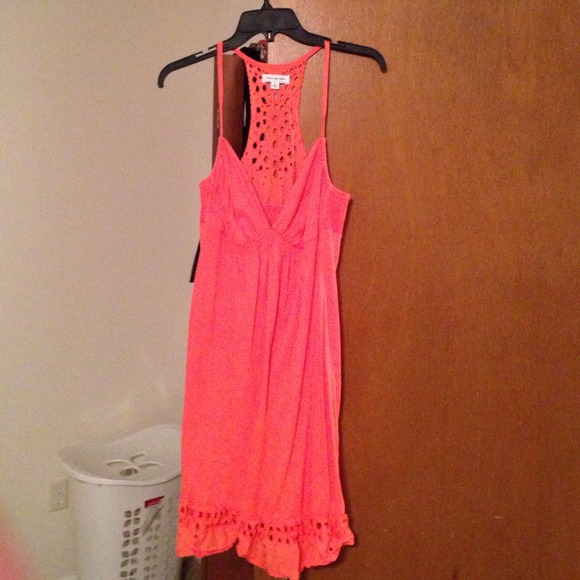 American Eagle Coral spaghetti strap sundress