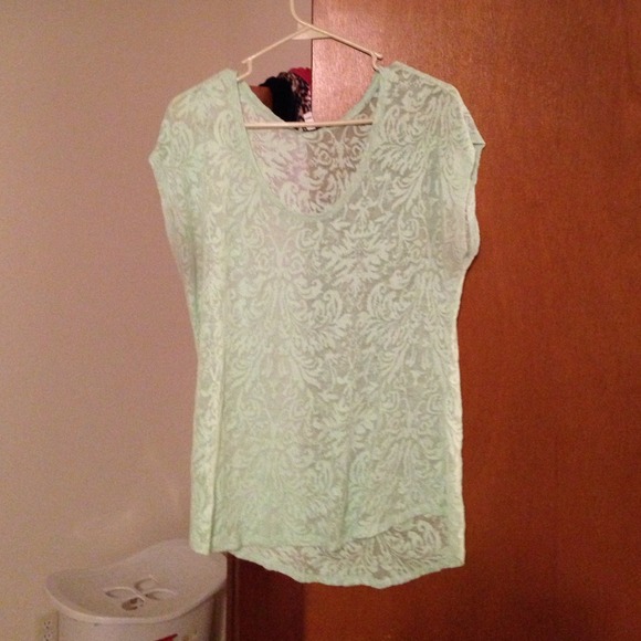 Express Lace short sleeve loose blouse