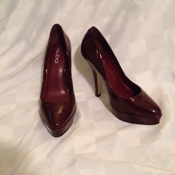Burgundy high heels
