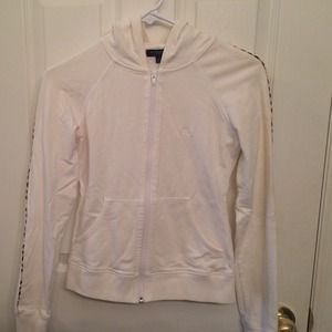 White Burberry zip up