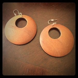 Wood hoop earrings