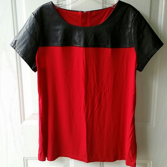 New Leather and red shirt