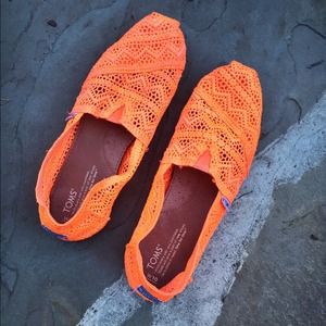 Neon Orange Crochet TOMS