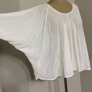 Bebe ivory beaded drape top