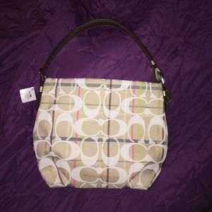 Coach 24cm Signature Tattersall Duffle Bag!