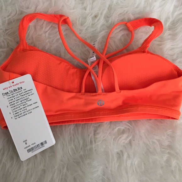lululemon athletica Tops - Bright Orange Free To Be Lululemon Bra 8