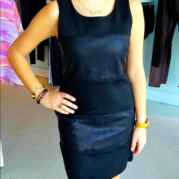 JB by Julie Brown Dresses & Skirts - Cute Little Black Dress with faux leather detail