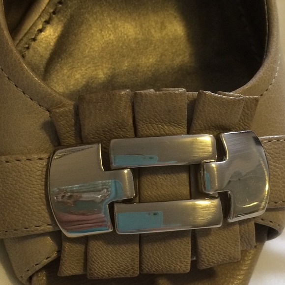 Beige Open Toe 3 inch heels - Picture 3 of 4