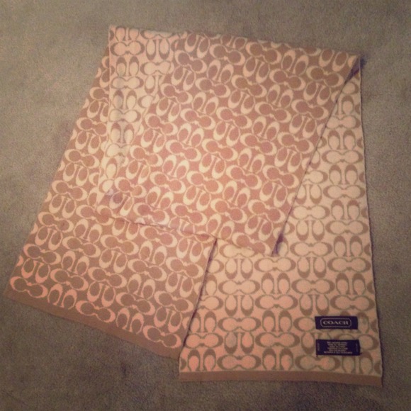 Coach Accessories - Coach Creamy Signature Wool Scarf - never used!