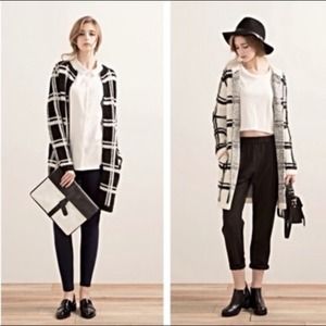 MONOCHROME PLAID CARDIGAN BLACK S