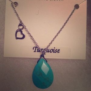 Turquoise Sterling Silver charm chain Necklace
