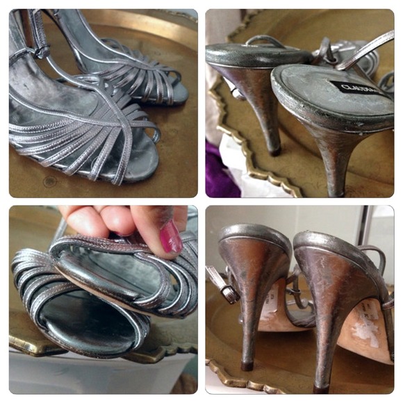 Claudia Ciuti Silver Leather Strappy NYE heels 7.5 - Picture 3 of 4