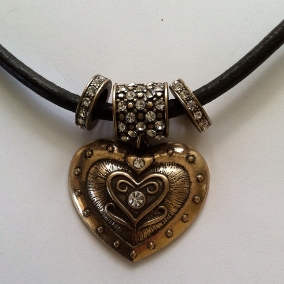 Heart necklace earring set with bling adjustable