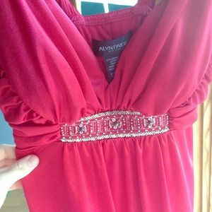 Alyn Paige Red Embellished Formal Dress